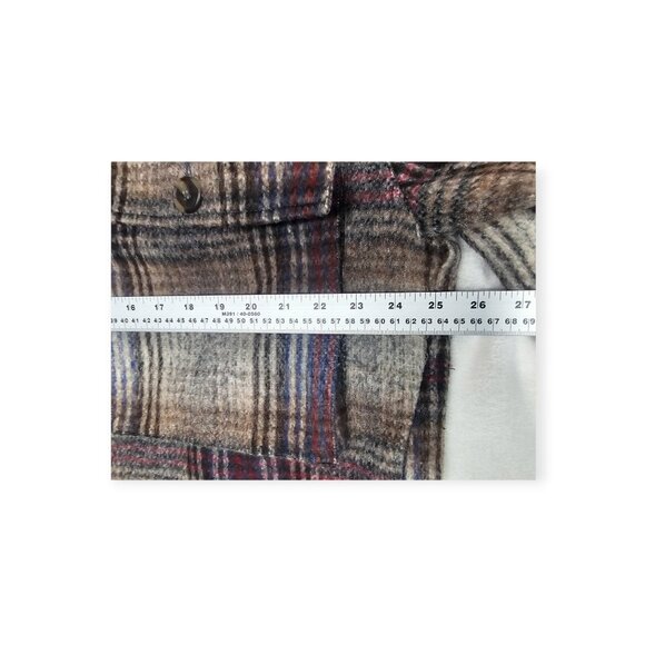 Lucca | Shacket Jacket | Women's | Large | Plaid Flannel | Oversized Wool Blend - Picture 4 of 9